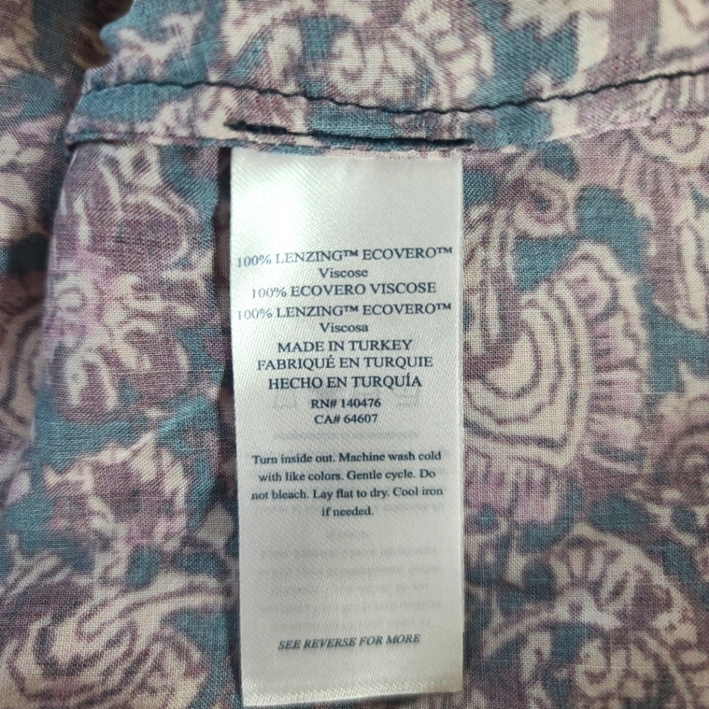 FAHERTY Portia Blouse Peasant Top in Fiona Block Print NWT Size Small - Picture 6 of 9